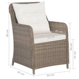 5 Piece Garden Dining Set Brown - Extra Image