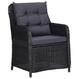 5 Piece Garden Dining Set Black - 45-Degree Angle