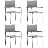 5 Piece Garden Dining Set Anthracite - 45-Degree Angle