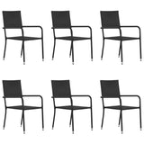 7 Piece Garden Dining Set Black - 45-Degree Angle