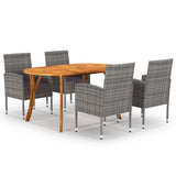 5 Piece Garden Dining Set Anthracite