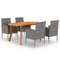 5 Piece Garden Dining Set Anthracite