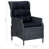 5 Piece Garden Dining Set Dark Grey - Low Angle