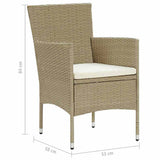 7 Piece Garden Dining Set Beige