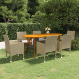 7 Piece Garden Dining Set Beige