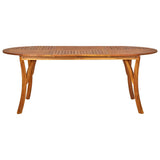 7 Piece Garden Dining Set Brown