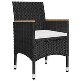 7 Piece Garden Dining Set Black
