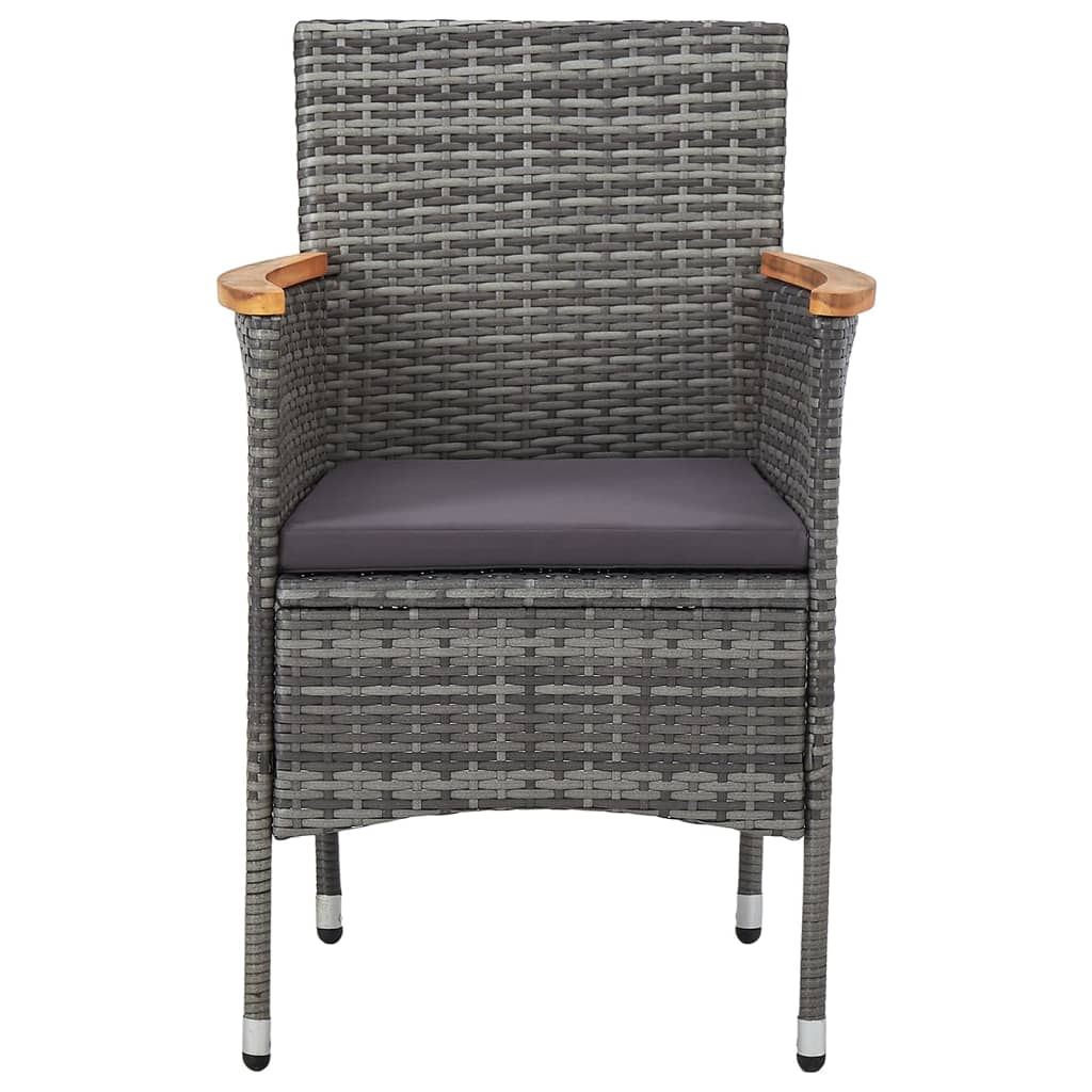 7 Piece Garden Dining Set Grey