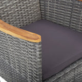 7 Piece Garden Dining Set Grey - Low Angle