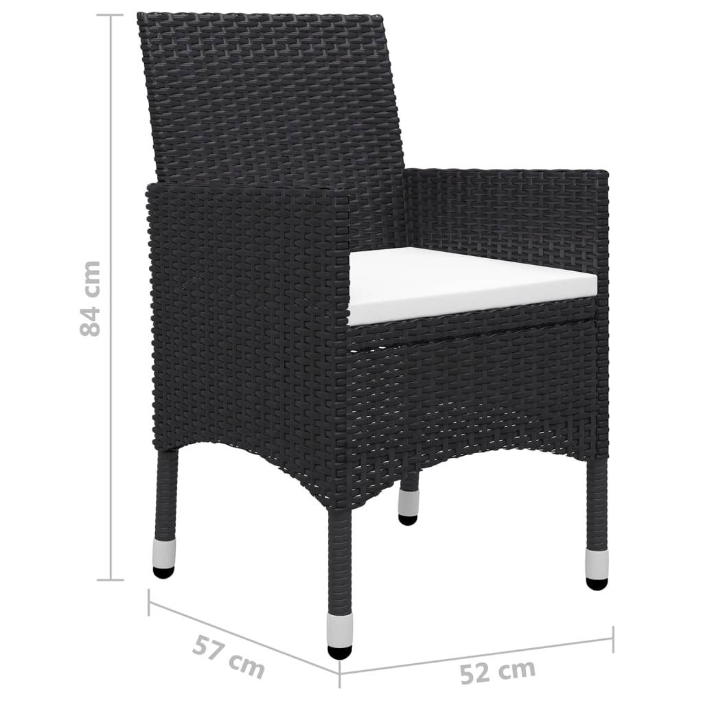 9 Piece Garden Dining Set Black