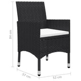 9 Piece Garden Dining Set Black - Extra Image