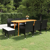 9 Piece Garden Dining Set Black