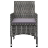 9 Piece Garden Dining Set Grey - Rear View