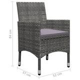 9 Piece Garden Dining Set Grey - Extra Image