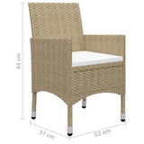 9 Piece Garden Dining Set Beige - Extra Image