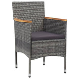 9 Piece Garden Dining Set Grey