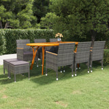 9 Piece Garden Dining Set Grey