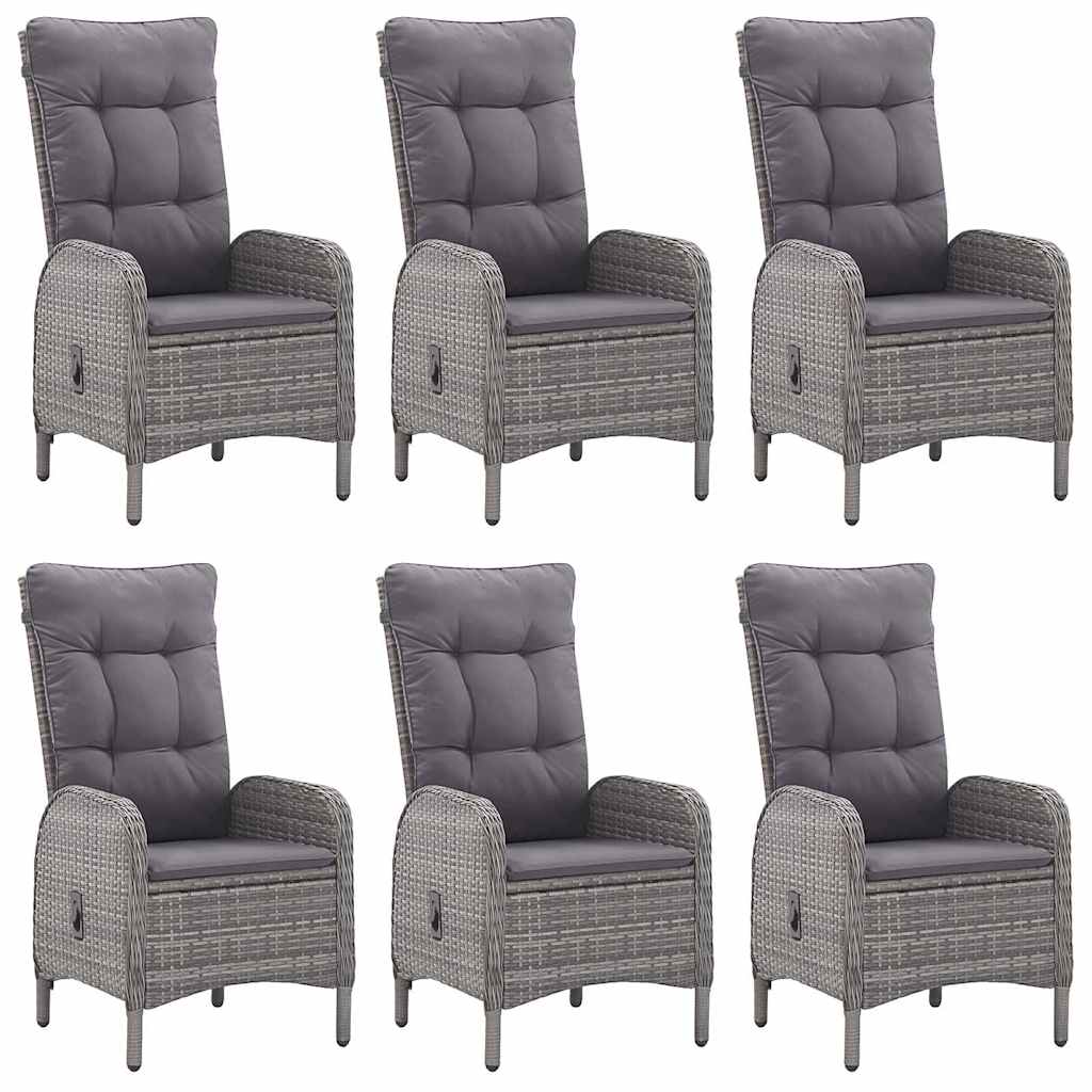 7 Piece Garden Dining Set Grey