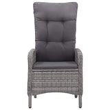 7 Piece Garden Dining Set Grey - Close-Up Angle
