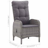 7 Piece Garden Dining Set Grey - Extra Image