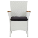 7 Piece Garden Dining Set White - Close-Up Angle