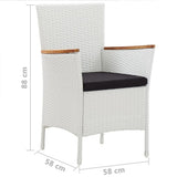 7 Piece Garden Dining Set White