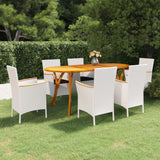 7 Piece Garden Dining Set White
