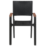 9 Piece Garden Dining Set Black - Rear View