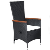 7 Piece Garden Dining Set Black