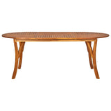 7 Piece Garden Dining Set Grey - Top-Down View