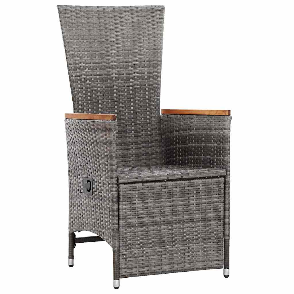 7 Piece Garden Dining Set Grey