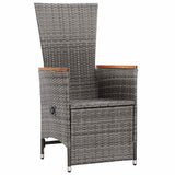 7 Piece Garden Dining Set Grey - Rear View