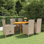 7 Piece Garden Dining Set Beige