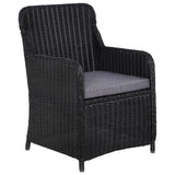 7 Piece Garden Dining Set Black - Rear View