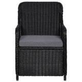 7 Piece Garden Dining Set Black