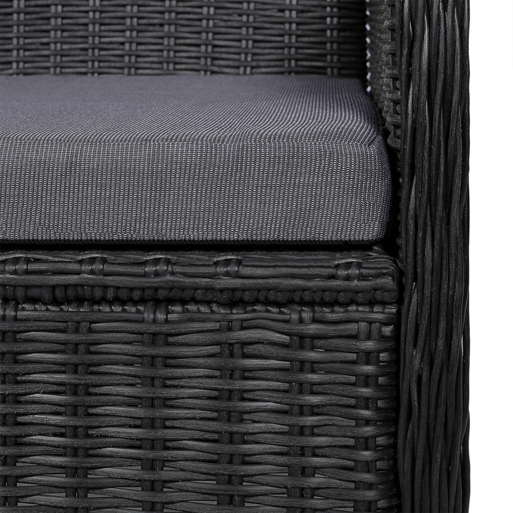 7 Piece Garden Dining Set Black