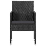 7 Piece Garden Dining Set Black - Low Angle