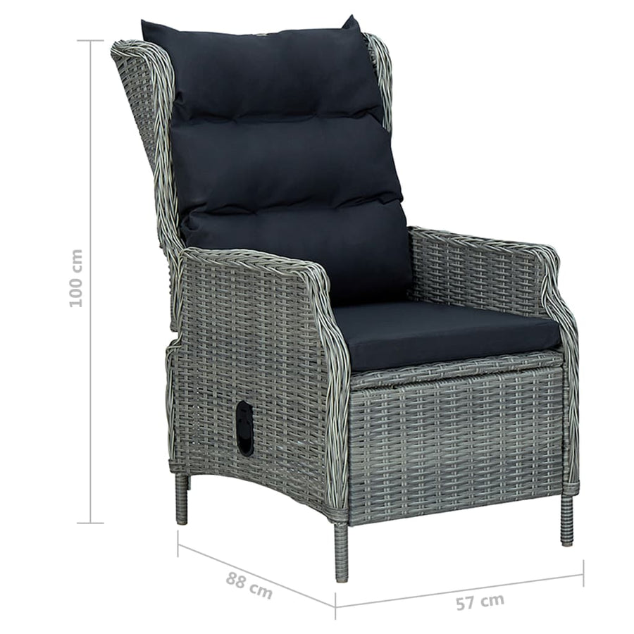 7 Piece Garden Dining Set Light Grey