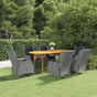 7 Piece Garden Dining Set Light Grey
