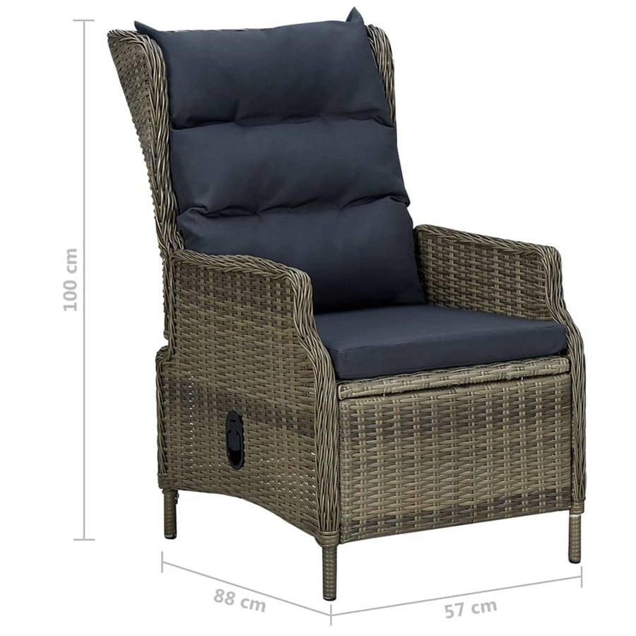 7 Piece Garden Dining Set Brown