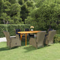 7 Piece Garden Dining Set Brown