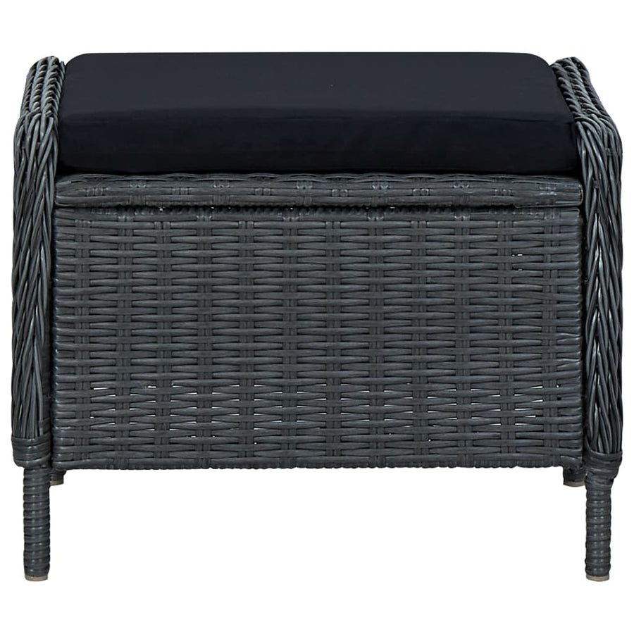 9 Piece Garden Dining Set Dark Grey