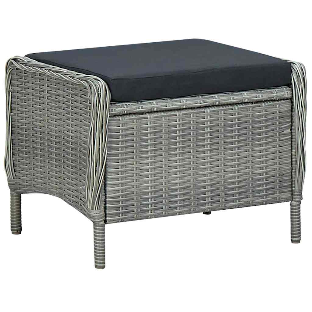 9 Piece Garden Dining Set Light Grey
