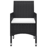 5 Piece Garden Dining Set Black - Rear View