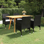 5 Piece Garden Dining Set Black