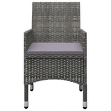 5 Piece Garden Dining Set Grey - Rear View