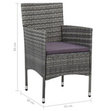 5 Piece Garden Dining Set Grey - Low Angle