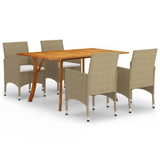 5 Piece Garden Dining Set Beige