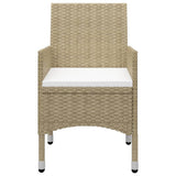 5 Piece Garden Dining Set Beige - Top-Down View