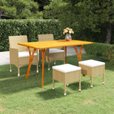 5 Piece Garden Dining Set Beige
